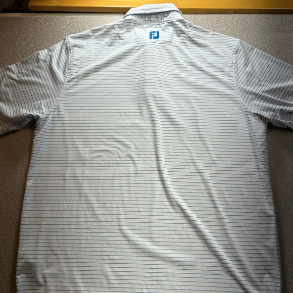 FootJoy Men's Blue Striped Polo Shirt, size L - Picture 6 of 8